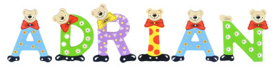 Playshoes Kinder Holz-Buchstaben Namen-Set ADRIAN - sortiert 