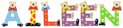Playshoes Kinder Holz-Buchstaben Namen-Set AILEEN - sortiert 
