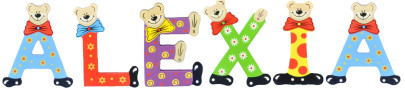 Playshoes Kinder Holz-Buchstaben Namen-Set ALEXIA - sortiert 