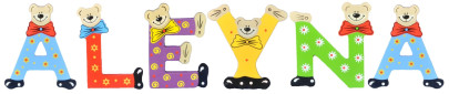 Playshoes Kinder Holz-Buchstaben Namen-Set ALEYNA - sortiert 