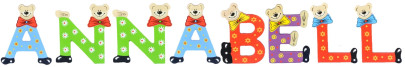 Playshoes Kinder Holz-Buchstaben Namen-Set ANNABELL - sortiert 