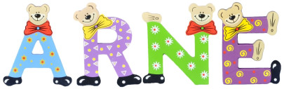 Playshoes Kinder Holz-Buchstaben Namen-Set ARNE - sortiert 