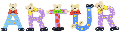 Playshoes Kinder Holz-Buchstaben Namen-Set ARTUR - sortiert 
