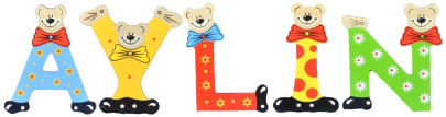 Playshoes Kinder Holz-Buchstaben Namen-Set AYLIN - sortiert 