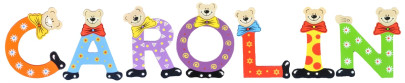 Playshoes Kinder Holz-Buchstaben Namen-Set CAROLIN - sortiert 