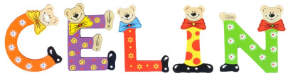 Playshoes Kinder Holz-Buchstaben Namen-Set CELIN - sortiert 