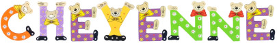 Playshoes Kinder Holz-Buchstaben Namen-Set CHEYENNE - sortiert 