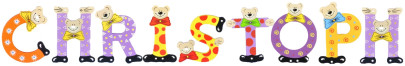 Playshoes Kinder Holz-Buchstaben Namen-Set CHRISTOPH - sortiert 