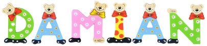 Playshoes Kinder Holz-Buchstaben Namen-Set DAMIAN - sortiert 
