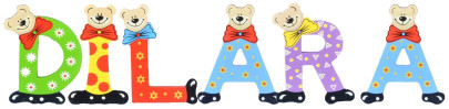 Playshoes Kinder Holz-Buchstaben Namen-Set DILARA - sortiert 