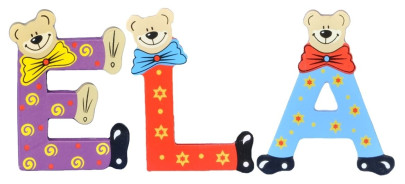 Playshoes Kinder Holz-Buchstaben Namen-Set ELA - sortiert 