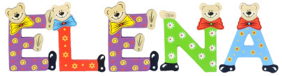 Playshoes Kinder Holz-Buchstaben Namen-Set ELENA - sortiert 