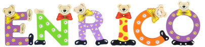 Playshoes Kinder Holz-Buchstaben Namen-Set ENRICO - sortiert 
