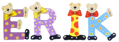 Playshoes Kinder Holz-Buchstaben Namen-Set ERIK - sortiert 