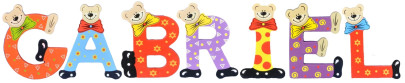 Playshoes Kinder Holz-Buchstaben Namen-Set GABRIEL - sortiert 