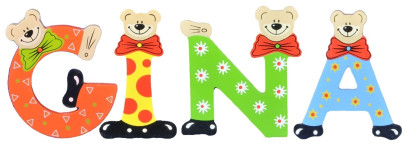 Playshoes Kinder Holz-Buchstaben Namen-Set GINA - sortiert 