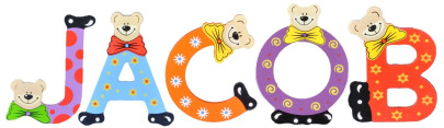 Playshoes Kinder Holz-Buchstaben Namen-Set JACOB - sortiert 