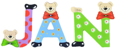 Playshoes Kinder Holz-Buchstaben Namen-Set JAN - sortiert 