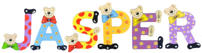 Playshoes Kinder Holz-Buchstaben Namen-Set JASPER - sortiert 