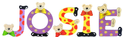 Playshoes Kinder Holz-Buchstaben Namen-Set JOSIE - sortiert 