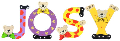 Playshoes Kinder Holz-Buchstaben Namen-Set JOSY - sortiert 