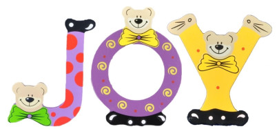 Playshoes Kinder Holz-Buchstaben Namen-Set JOY - sortiert 