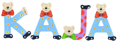 Playshoes Kinder Holz-Buchstaben Namen-Set KAJA - sortiert 