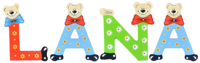 Playshoes Kinder Holz-Buchstaben Namen-Set LANA - sortiert 