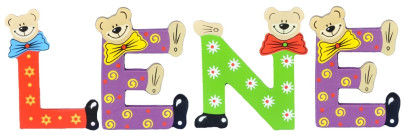 Playshoes Kinder Holz-Buchstaben Namen-Set LENE - sortiert 