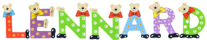 Playshoes Kinder Holz-Buchstaben Namen-Set LENNARD - sortiert 