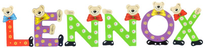 Playshoes Kinder Holz-Buchstaben Namen-Set LENNOX - sortiert 