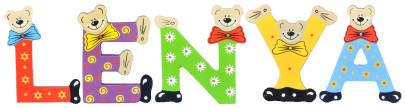 Playshoes Kinder Holz-Buchstaben Namen-Set LENYA - sortiert 