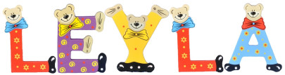 Playshoes Kinder Holz-Buchstaben Namen-Set LEYLA - sortiert 