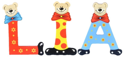 Playshoes Kinder Holz-Buchstaben Namen-Set LIA - sortiert 