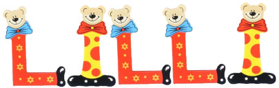 Playshoes Kinder Holz-Buchstaben Namen-Set LILLI - sortiert 
