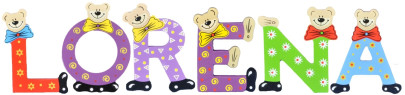 Playshoes Kinder Holz-Buchstaben Namen-Set LORENA - sortiert 