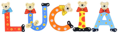 Playshoes Kinder Holz-Buchstaben Namen-Set LUCIA - sortiert 