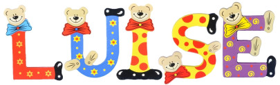 Playshoes Kinder Holz-Buchstaben Namen-Set LUISE - sortiert 