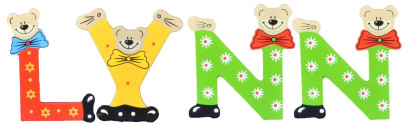 Playshoes Kinder Holz-Buchstaben Namen-Set LYNN - sortiert 