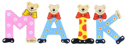 Playshoes Kinder Holz-Buchstaben Namen-Set MAIK - sortiert 