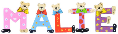 Playshoes Kinder Holz-Buchstaben Namen-Set MALTE - sortiert 