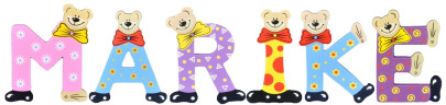 Playshoes Kinder Holz-Buchstaben Namen-Set MARIKE - sortiert 