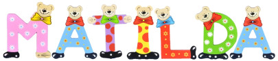 Playshoes Kinder Holz-Buchstaben Namen-Set MATILDA - sortiert 