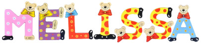 Playshoes Kinder Holz-Buchstaben Namen-Set MELISSA - sortiert 