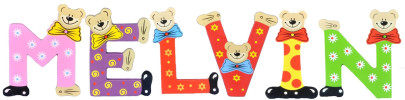 Playshoes Kinder Holz-Buchstaben Namen-Set MELVIN - sortiert 