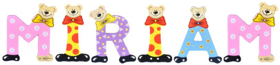 Playshoes Kinder Holz-Buchstaben Namen-Set MIRIAM - sortiert 