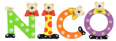 Playshoes Kinder Holz-Buchstaben Namen-Set NICO - sortiert 