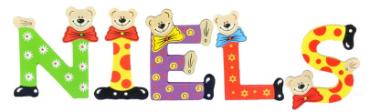 Playshoes Kinder Holz-Buchstaben Namen-Set NIELS - sortiert 