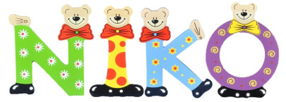 Playshoes Kinder Holz-Buchstaben Namen-Set NIKO - sortiert 
