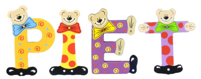 Playshoes Kinder Holz-Buchstaben Namen-Set PIET - sortiert 